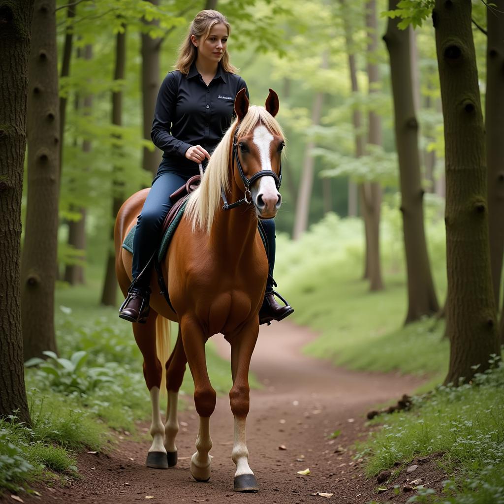 Quiet Arabian Horse on a Trail Ride