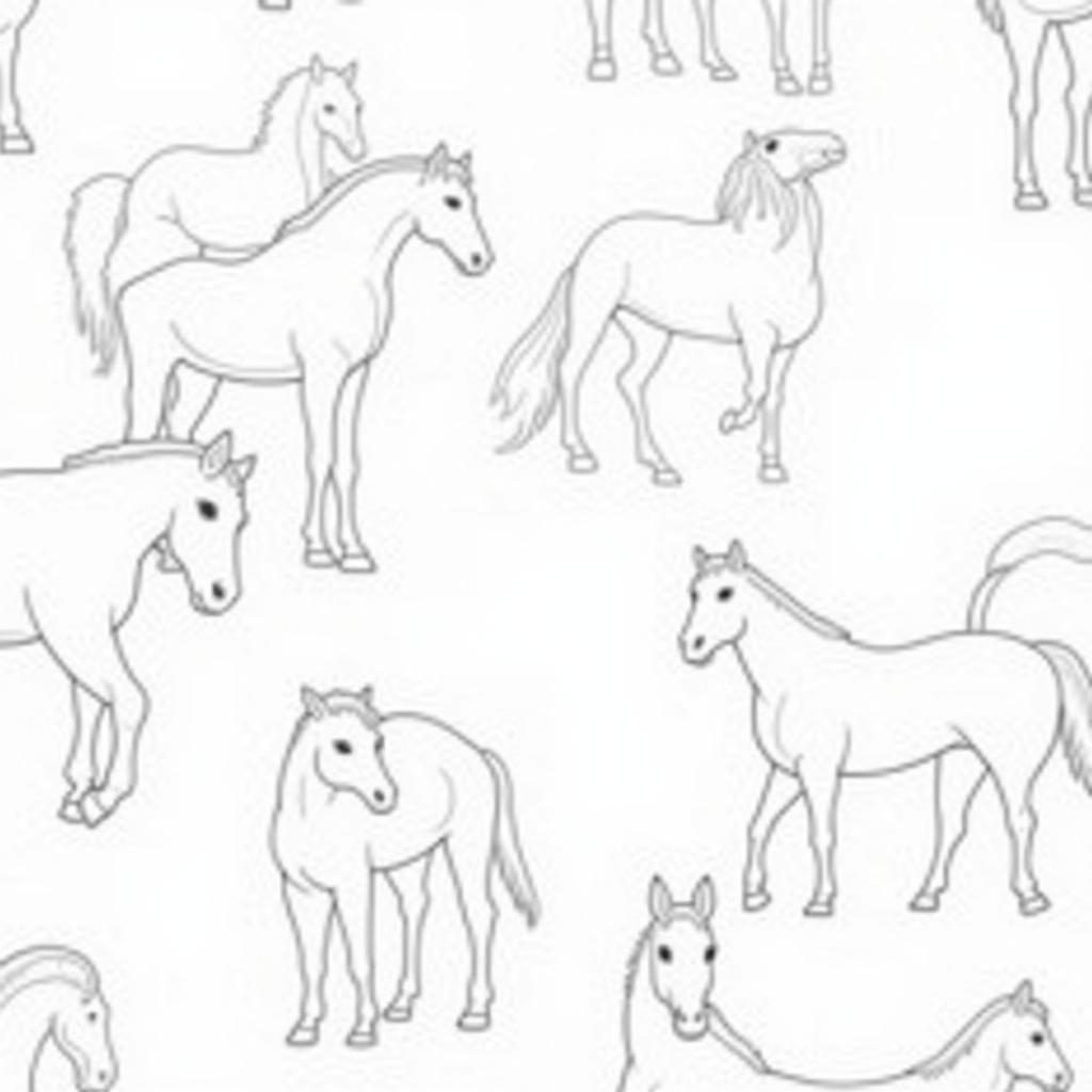 Realistic Horse Coloring Page Options