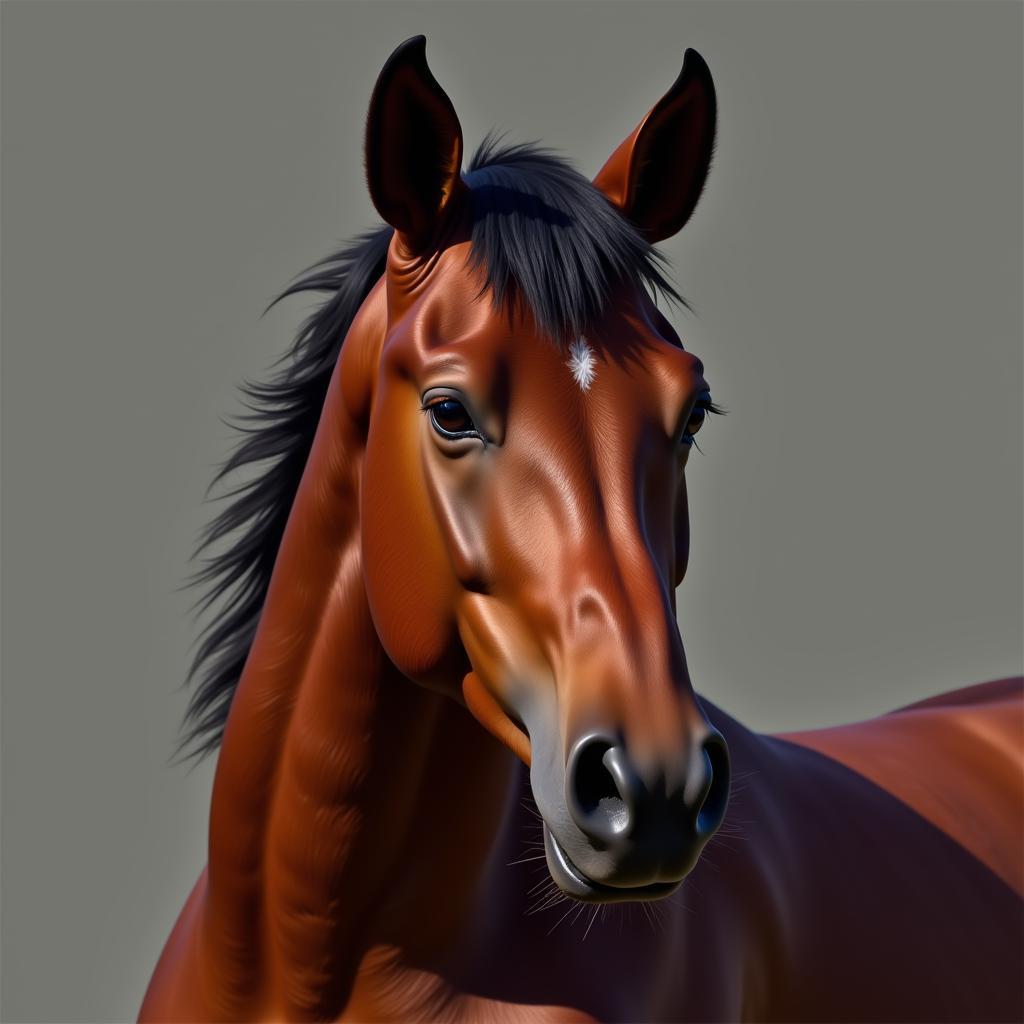 Realistic Horse Digital Portrait