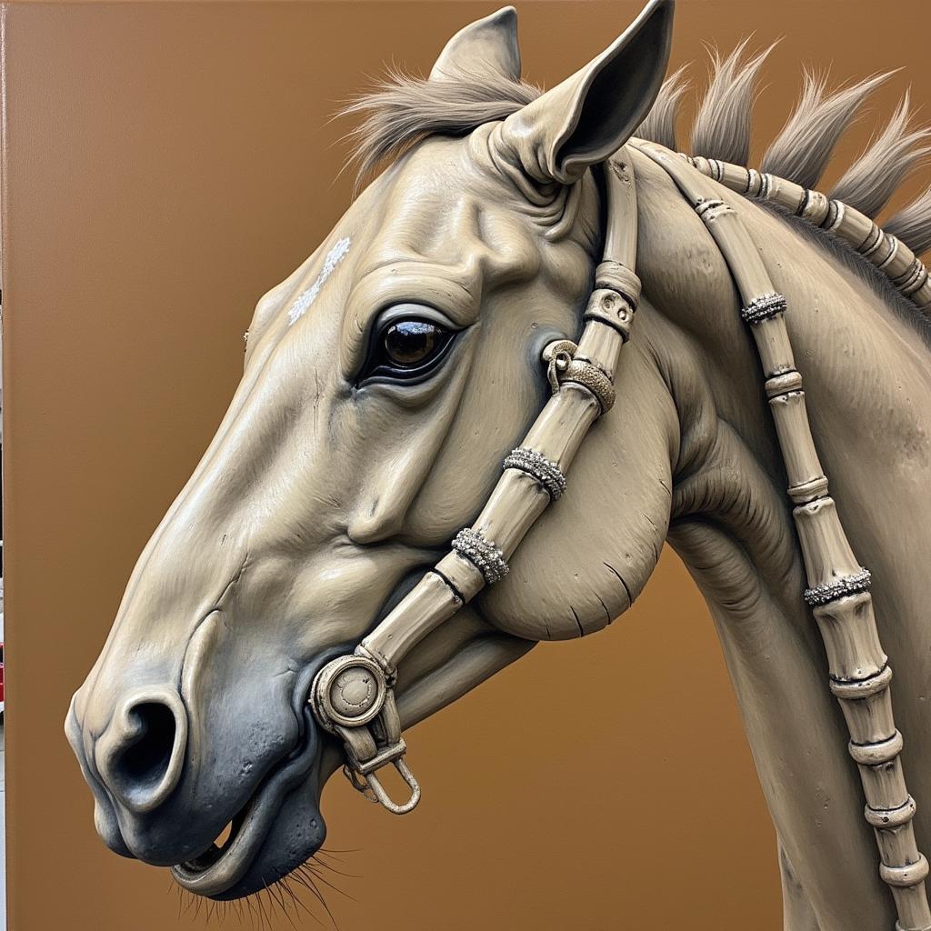 Realistic Horse Skeleton Painting