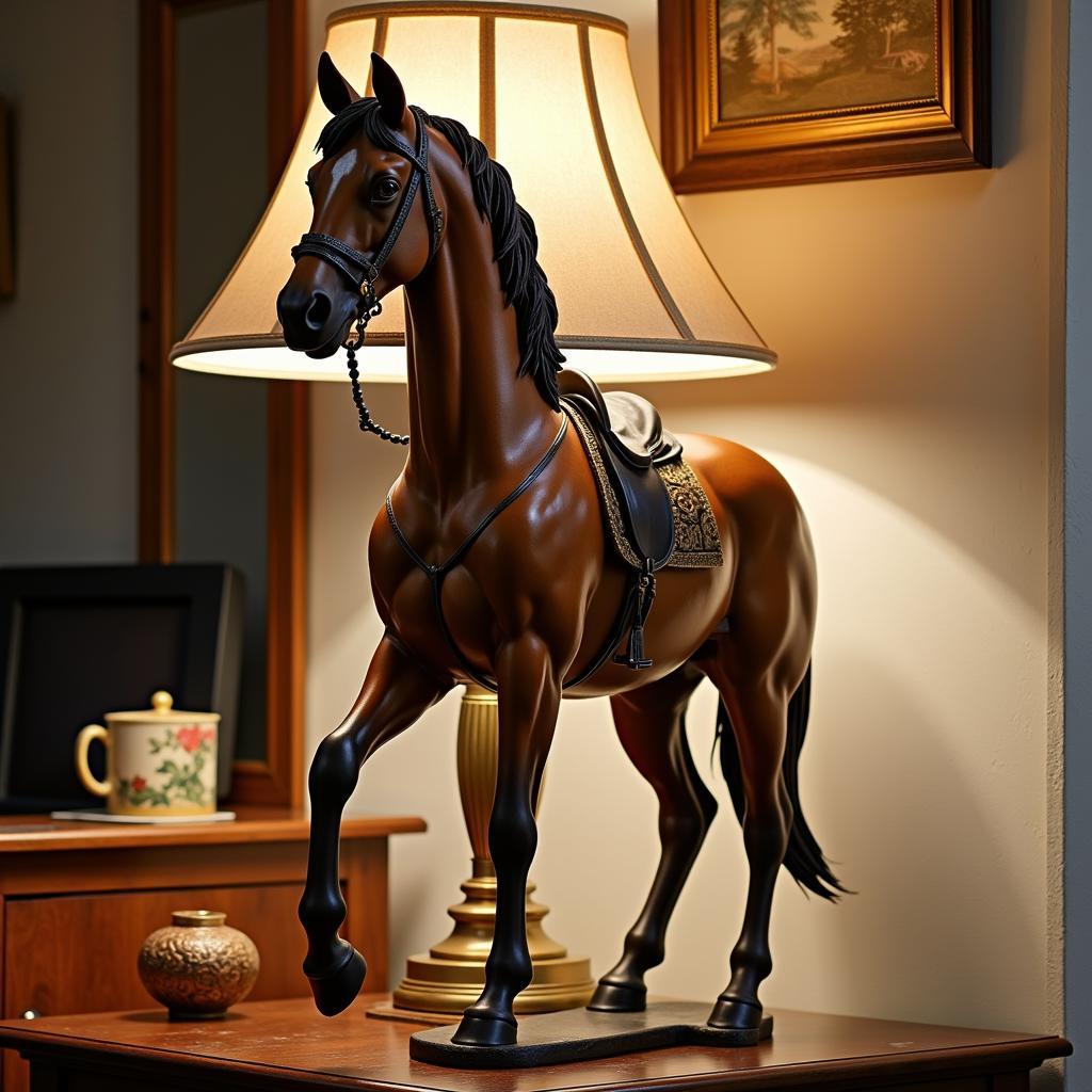 Exquisite realistic horse TV lamp