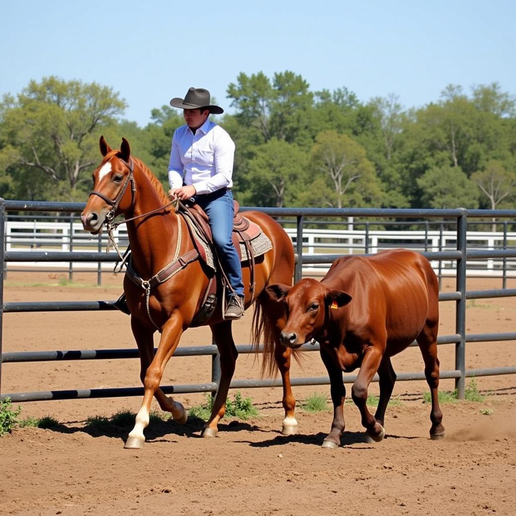 Reined Cow Horse Rider Performing Boxing Pattern