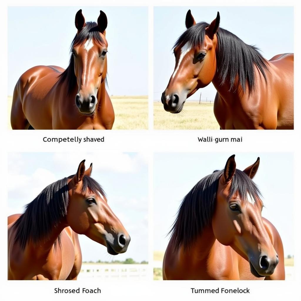 Different Roached Horse Mane Styles