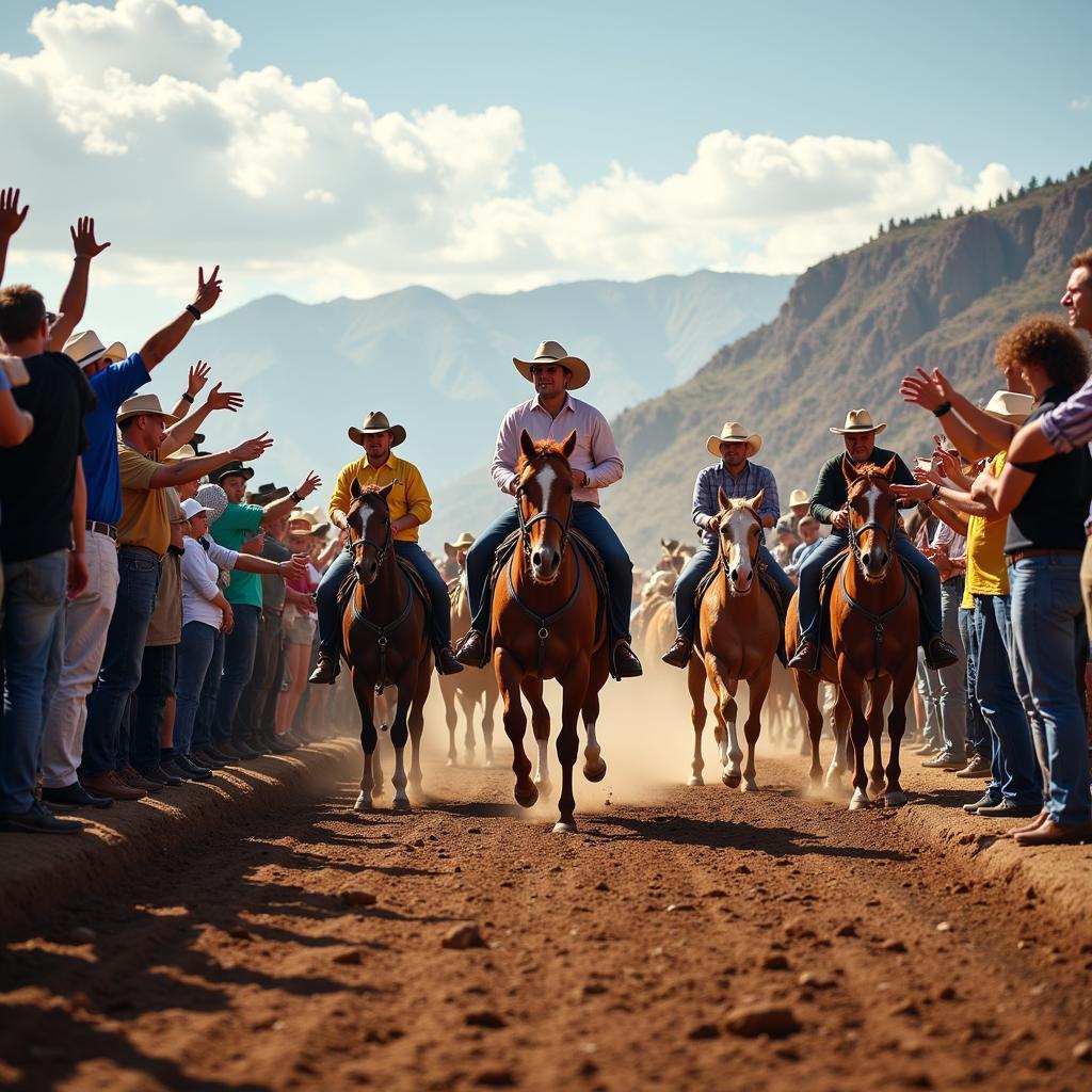 Rock Springs Horse Racing - The Crowd and the Finish Line