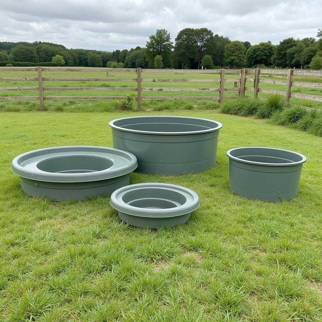 Different Sizes of Round Plastic Horse Troughs