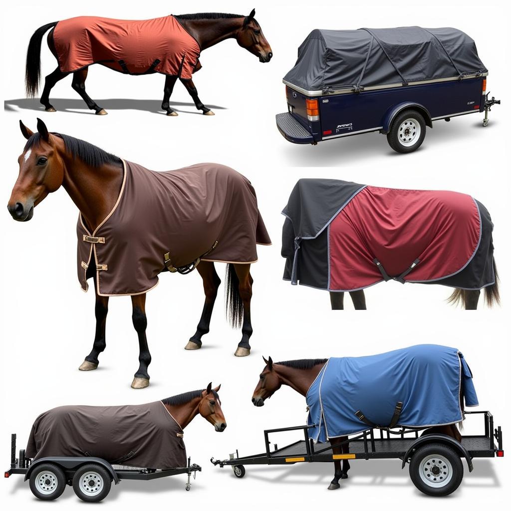 Various types of rugged ride horse blankets