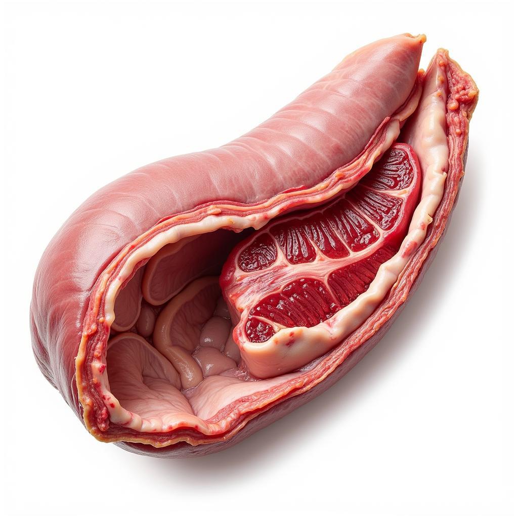 Close-Up of Ruminant Stomach Dissection