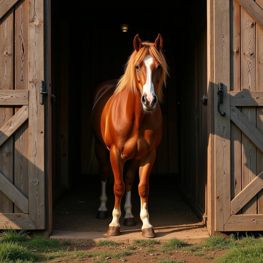 Horse Senior Photos in a Rustic Barn Setting