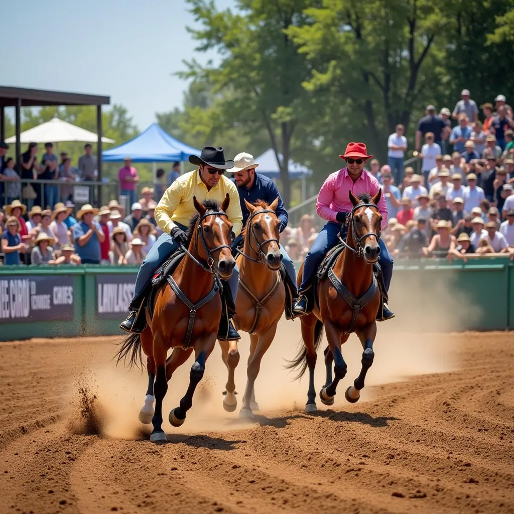 Saddle horse racing competition arena