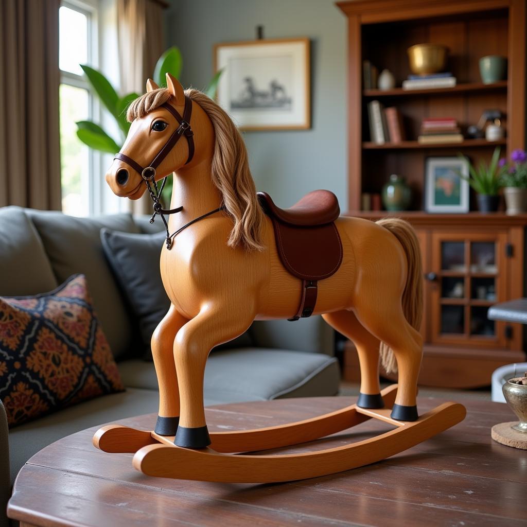 Saddle horse wooden toy as decorative element