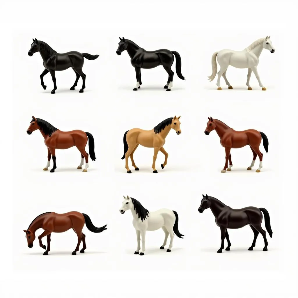 Collection of Schleich Quarter Horse Figurines