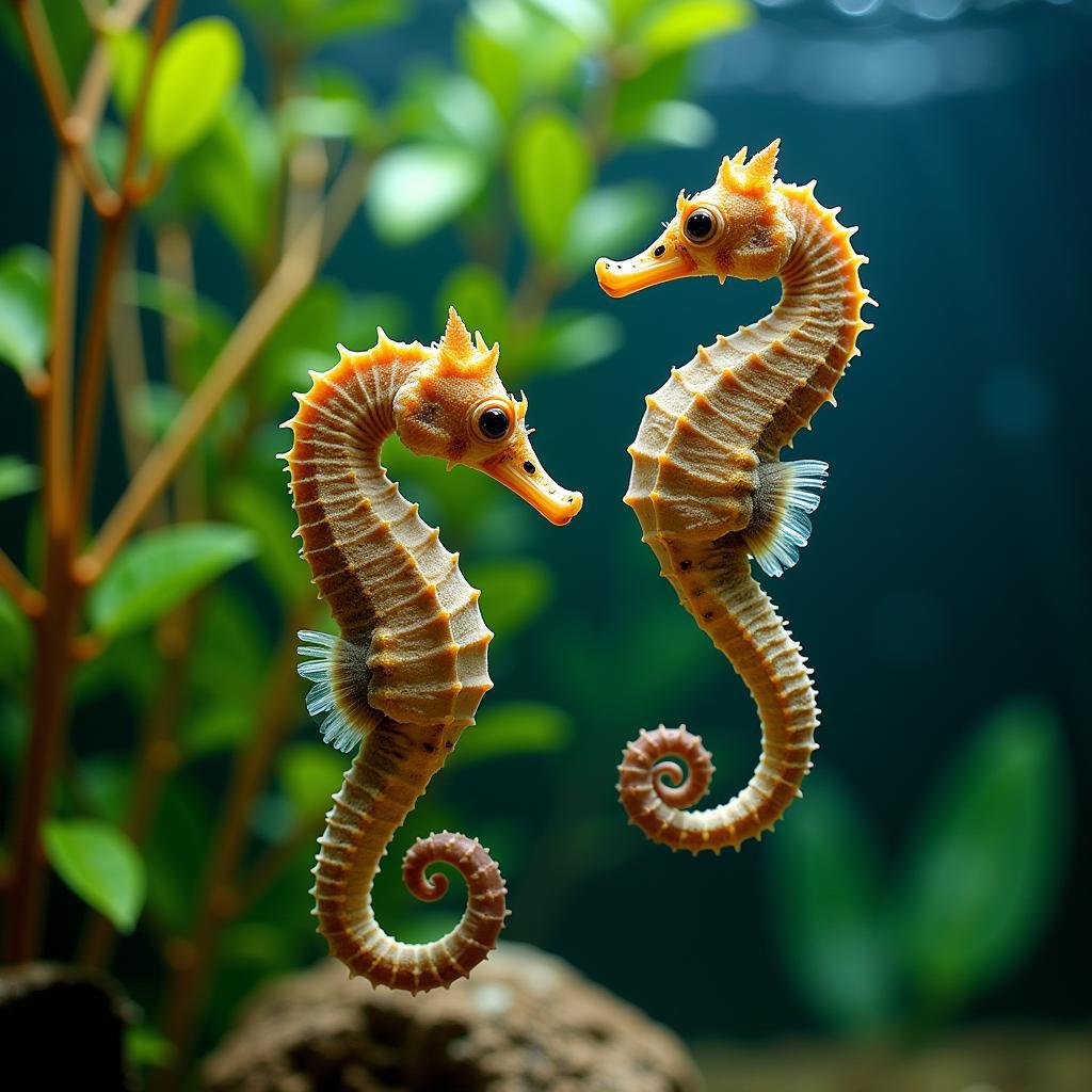 Seahorse Couple in a Home Aquarium