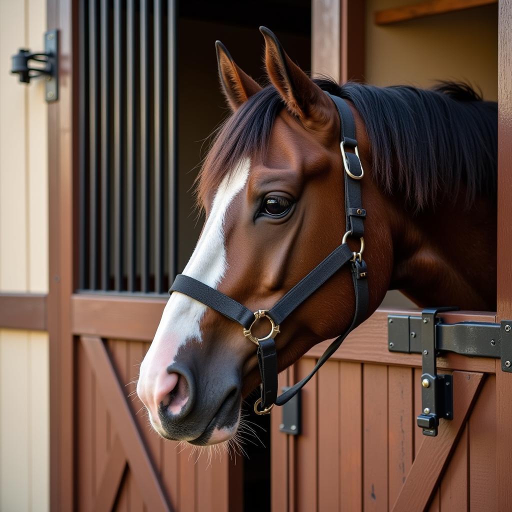 Horse Washing Stall Door with Secure Latch