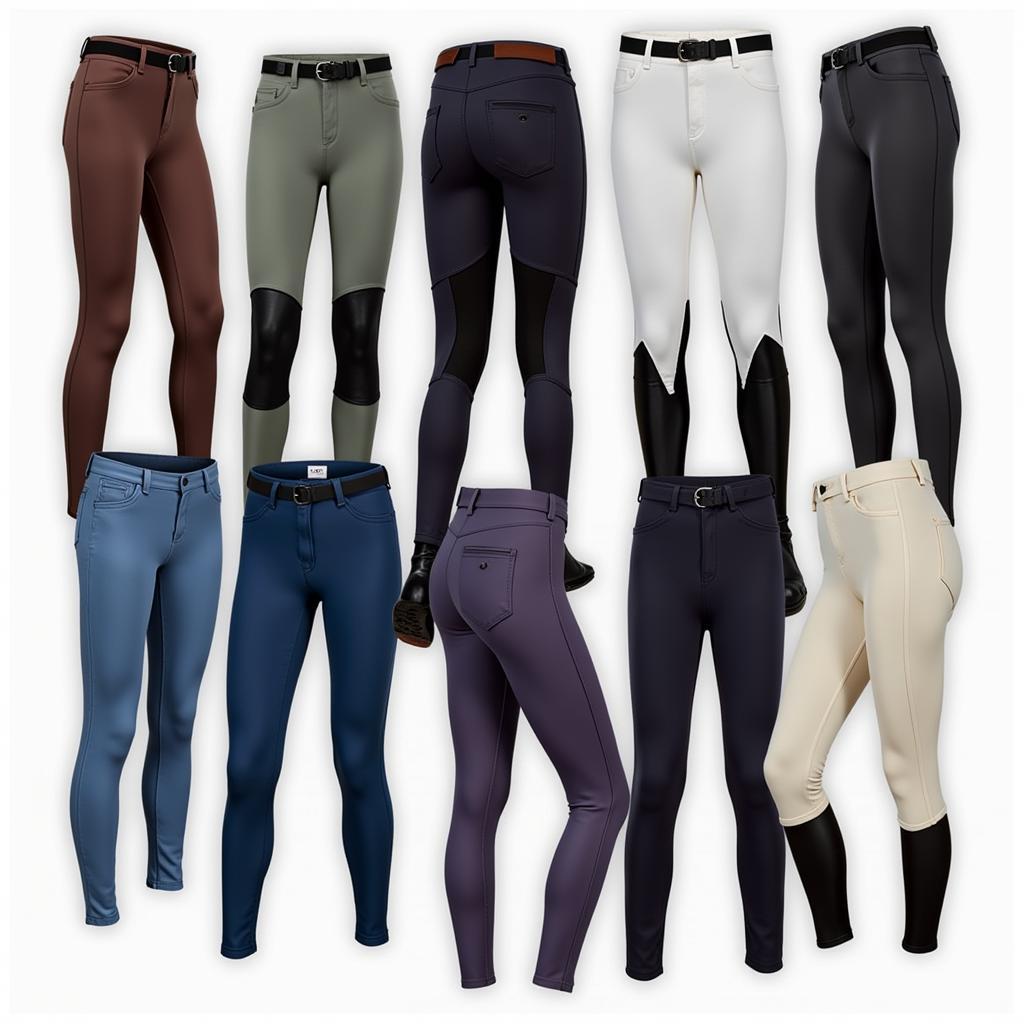 variety of riding pants