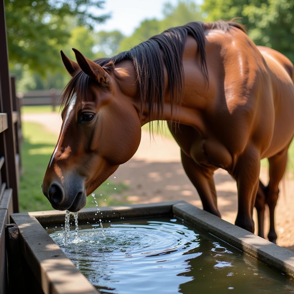 Senior Horse Drinking Water