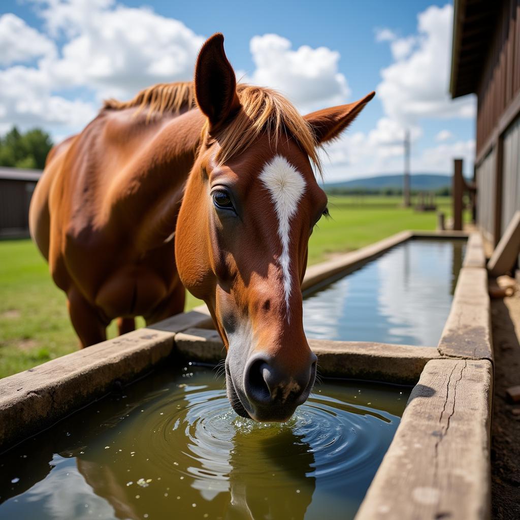 Senior Horse Drinking Water