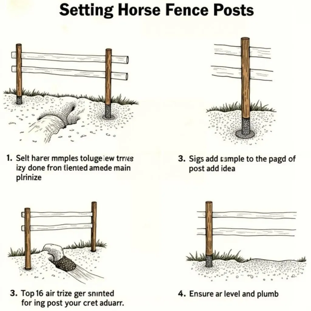 Setting Horse Fence Posts