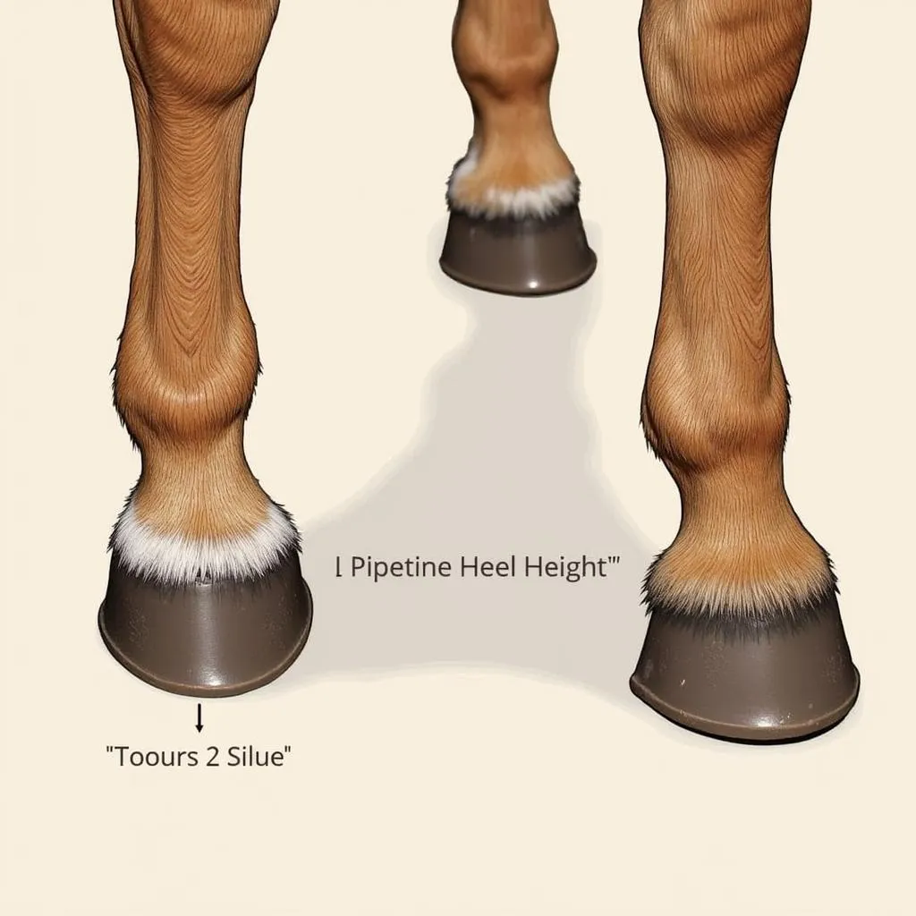 Close-up of a horse hoof with sheared heel