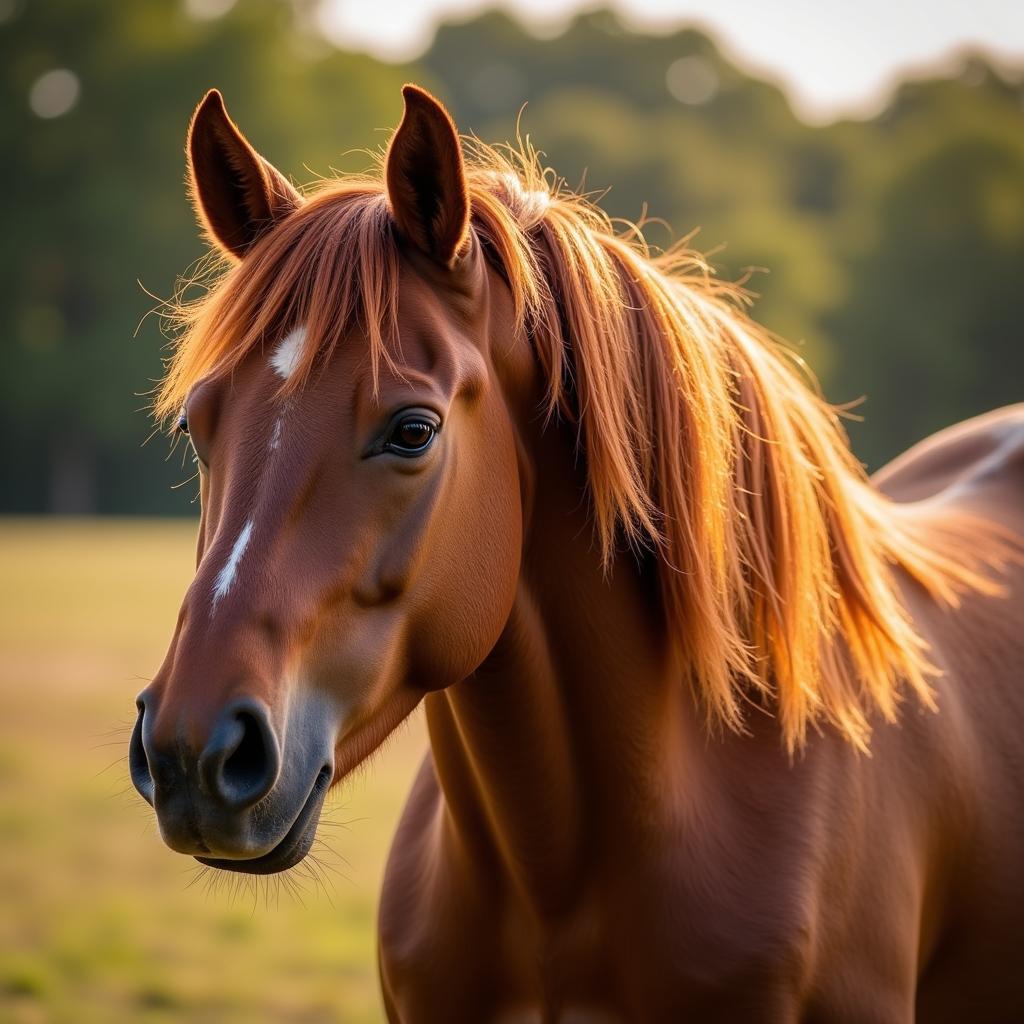 Horse with Shiny Coat After Conditioning