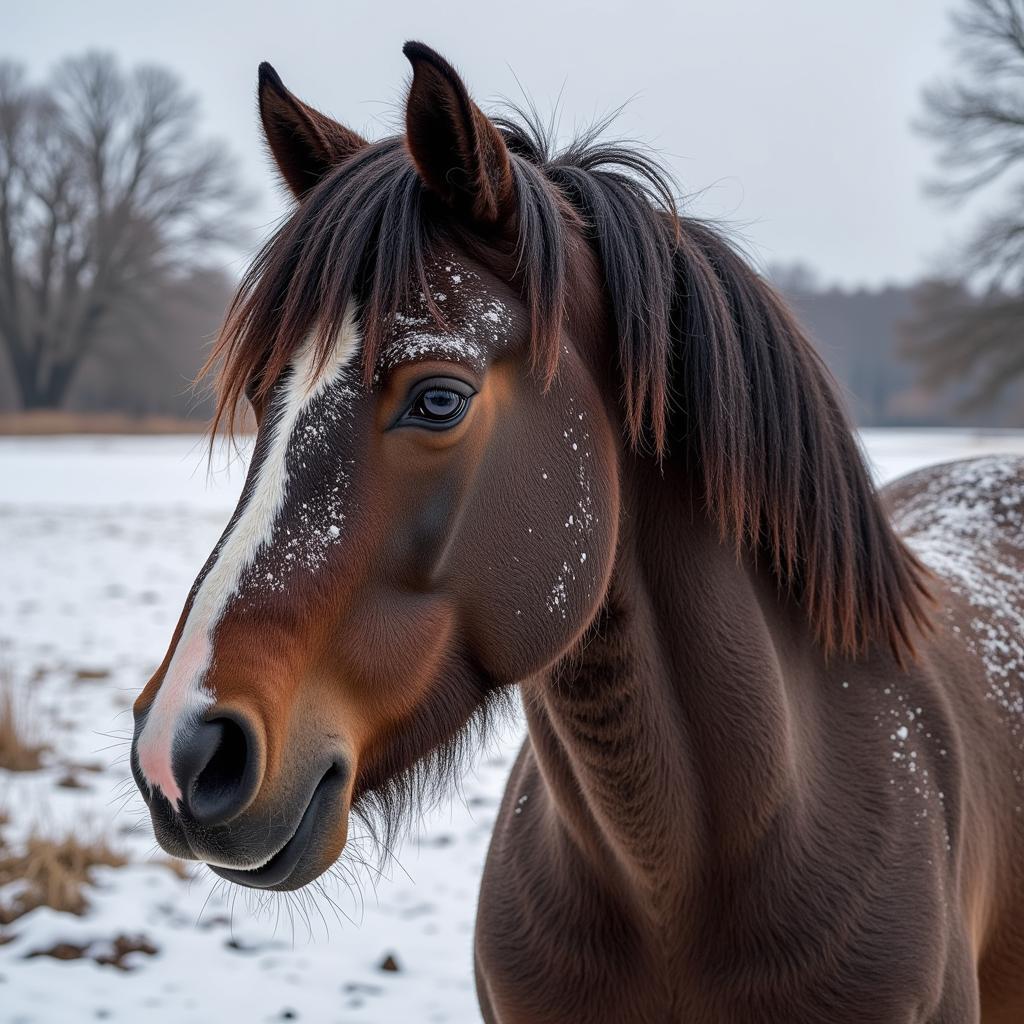 Horse with a Sleazy Winter Coat