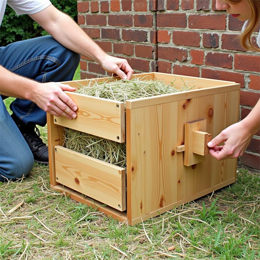 Close-up of a Slow Feed Hay Feeder