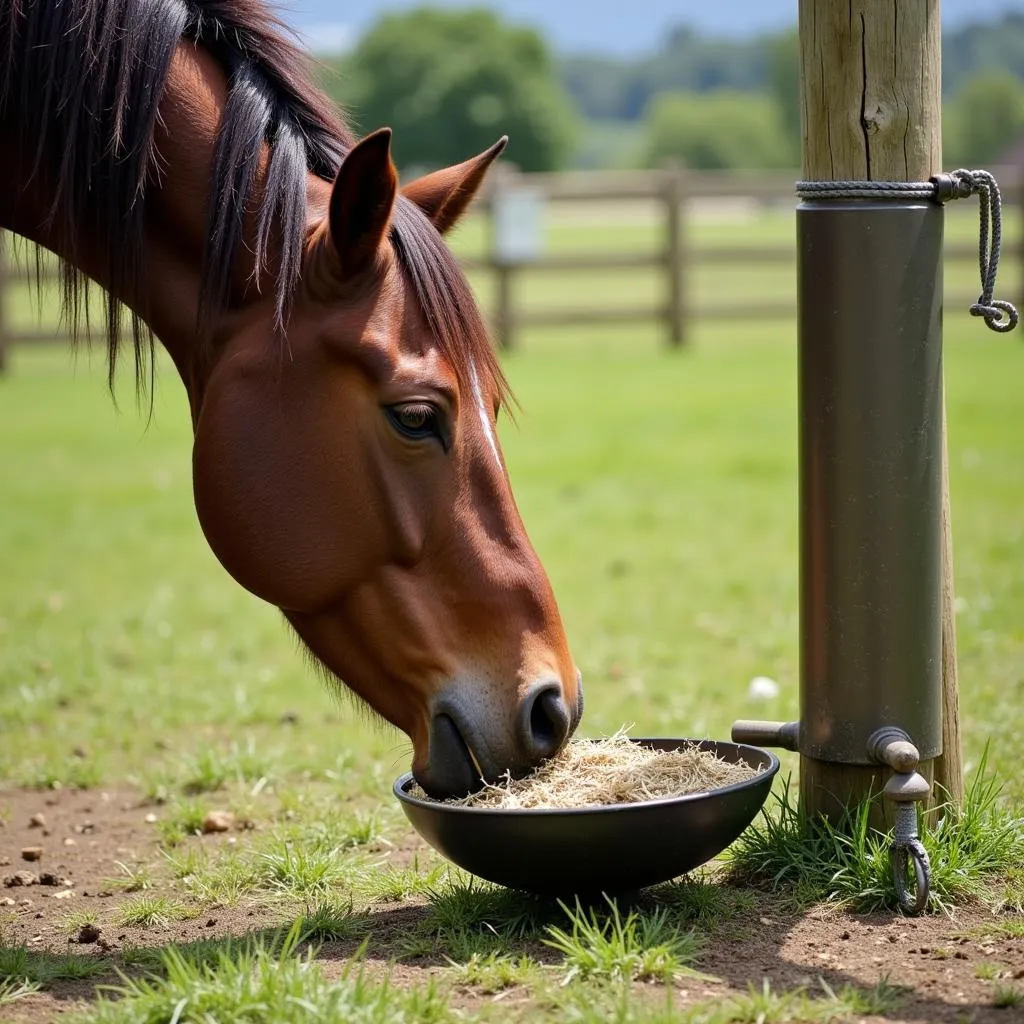 Horse Benefitting from a Slow Feeder