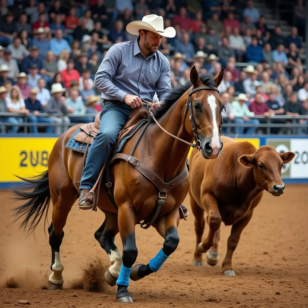 Smith &amp; Wesson Horse and Rider Compete in Cutting Event