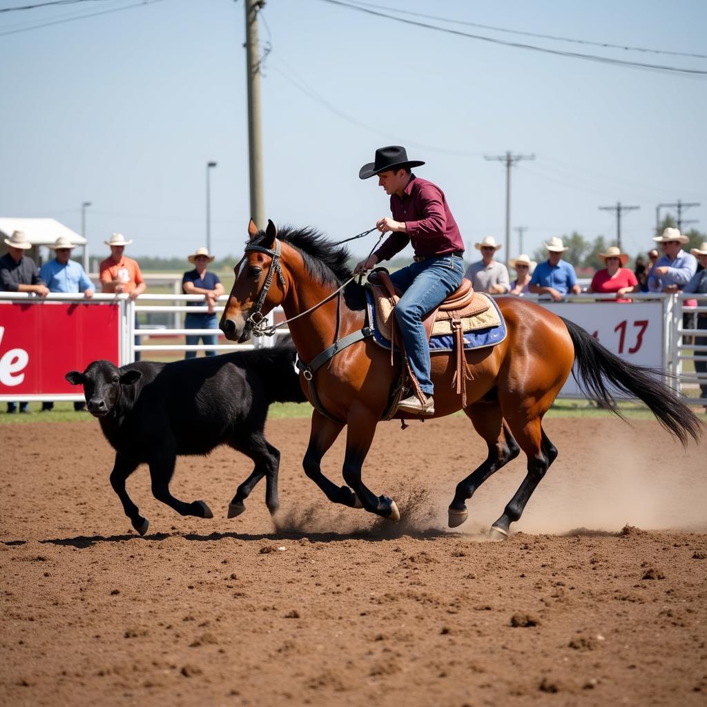 South Dakota Cutting Horse Competition in Action