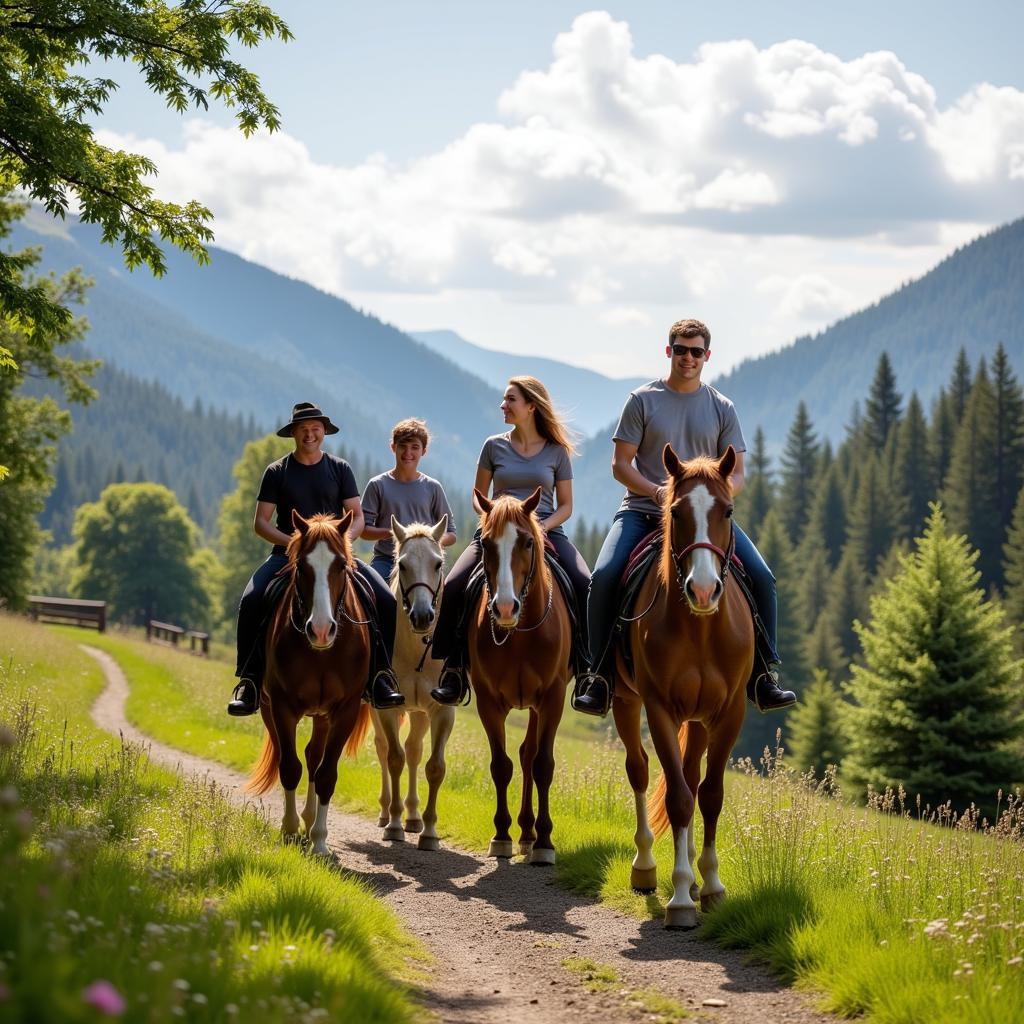 Stella Horse on Family Trail Ride