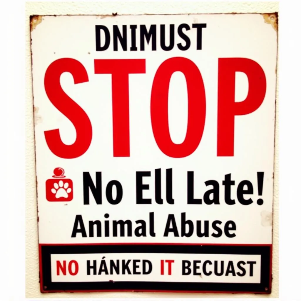 Stop Animal Abuse Sign