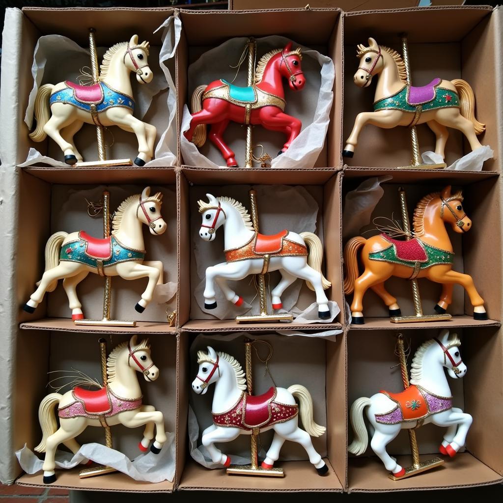 Storing Christmas ornaments carousel horses