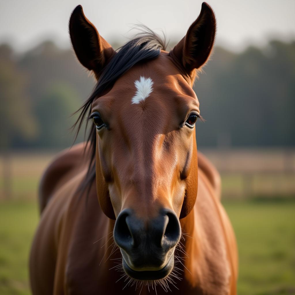 Horse showing signs of anxiety