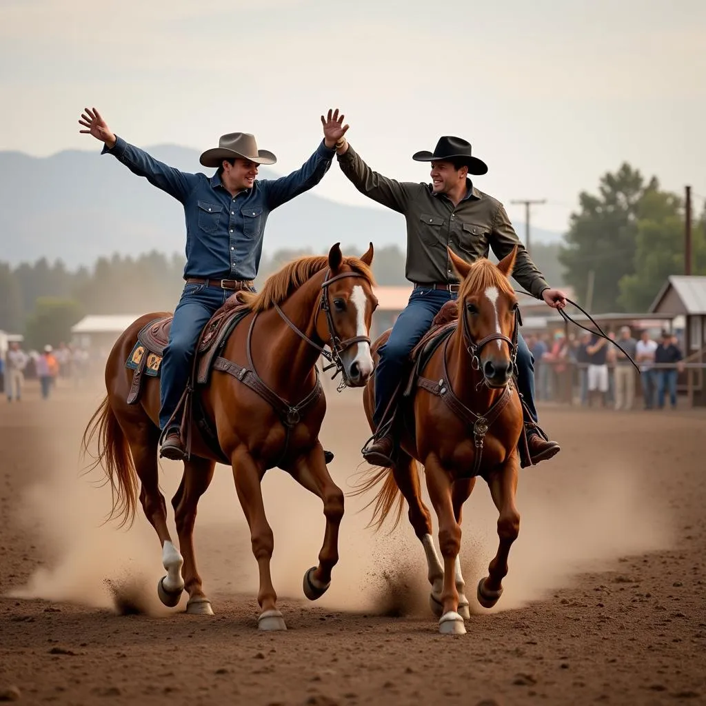 Roping Partners Celebrating