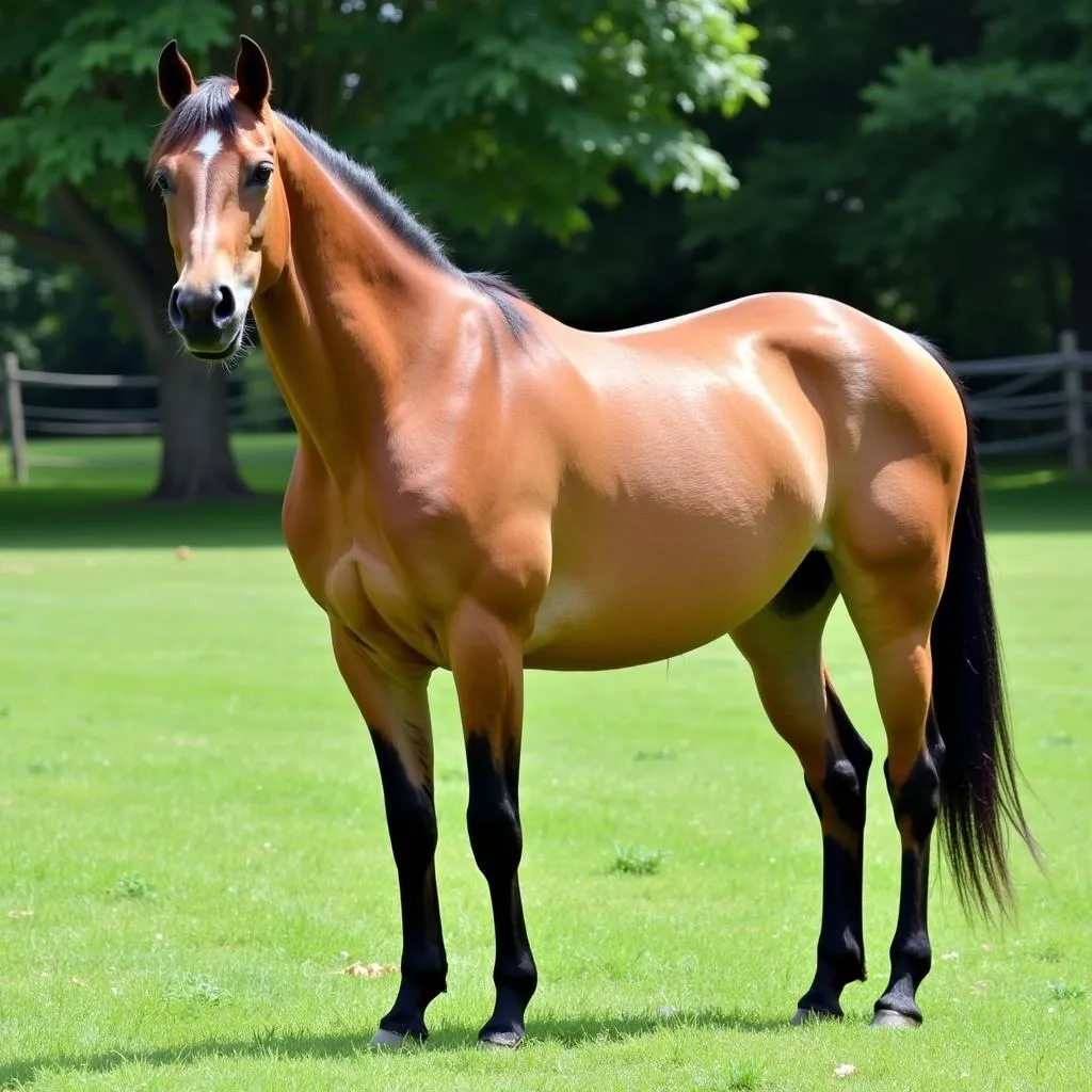 Buckskin Tennessee Walking Horse in Pasture