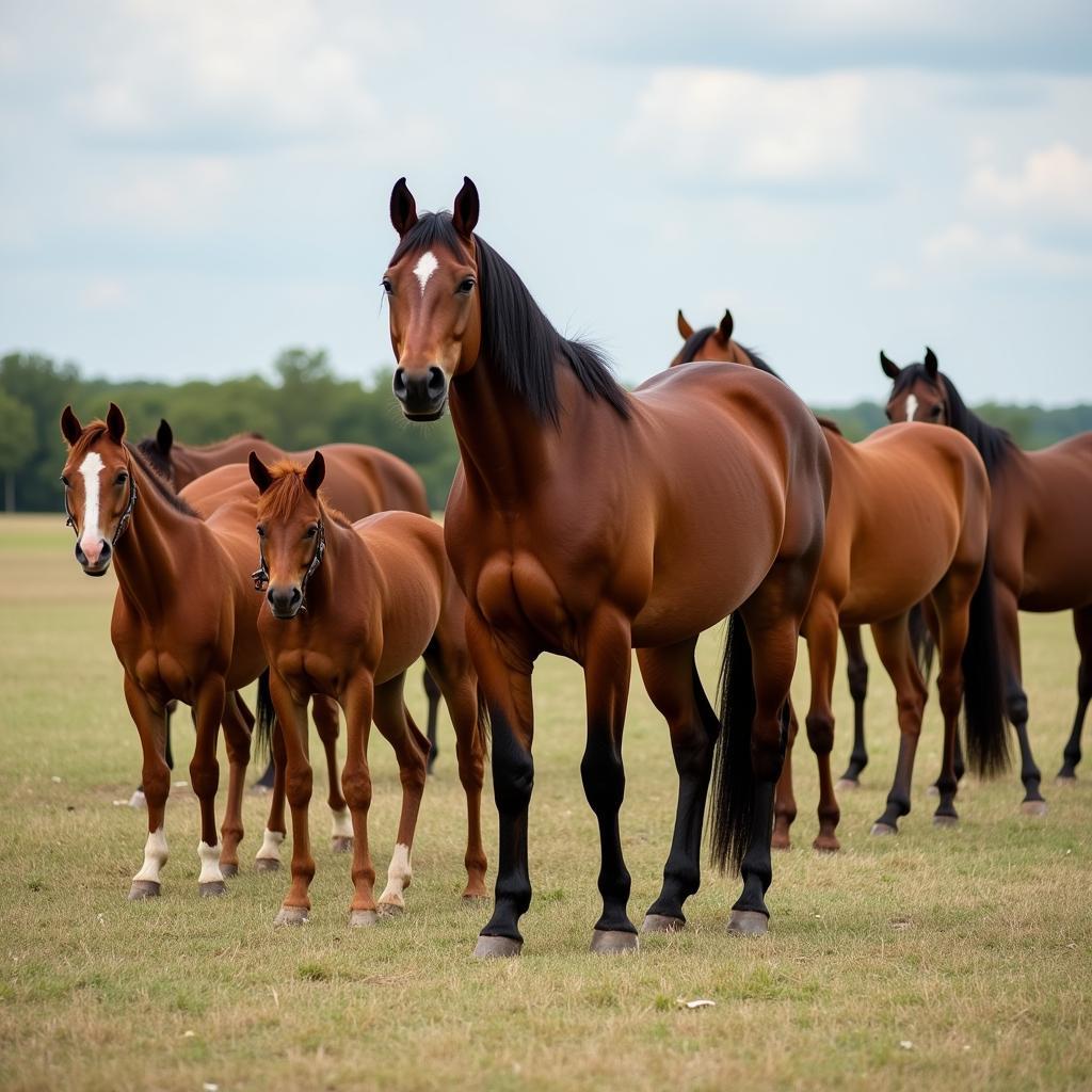 Texas Ranch Stallion with Mares