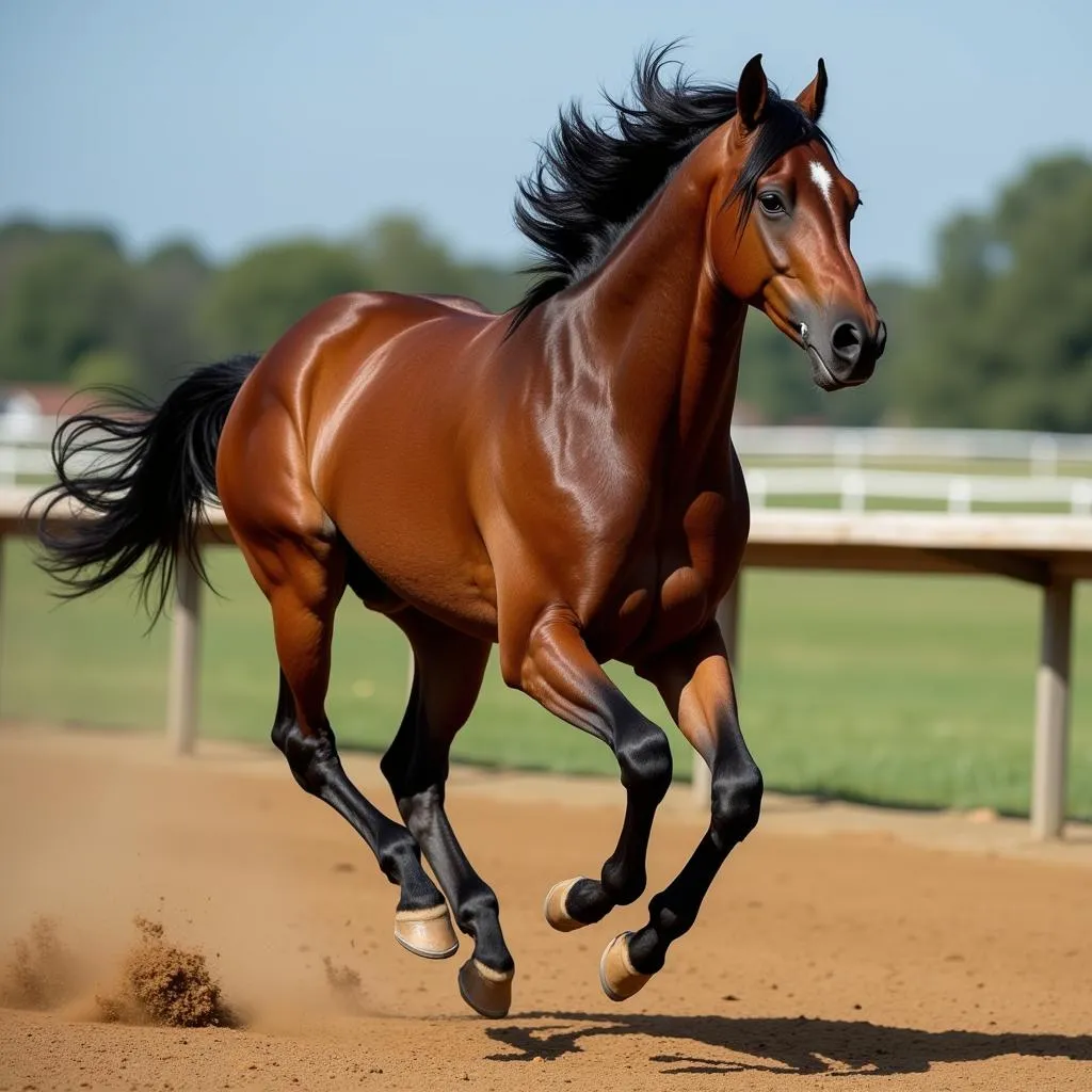 Thoroughbred Racehorse in Action