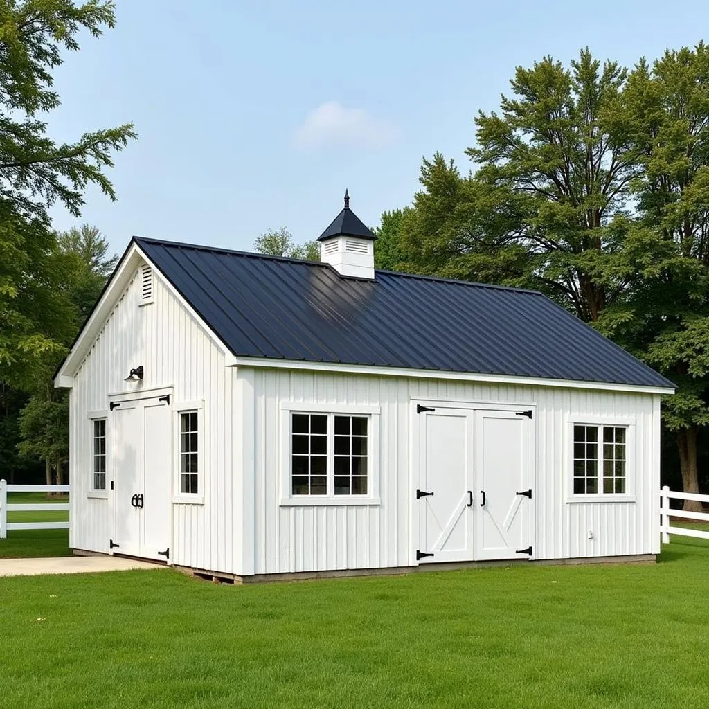 Modern 3 stall horse barn design with tack room