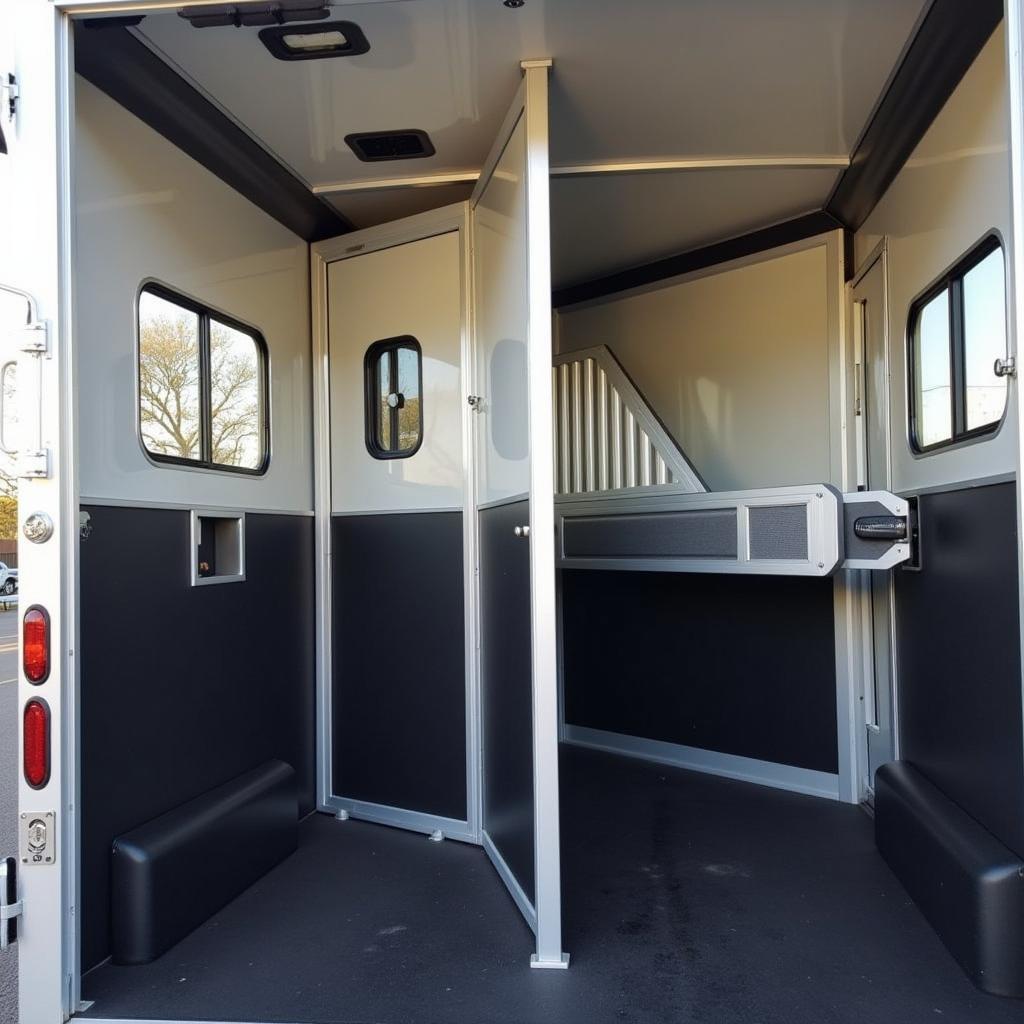 Spacious and Well-Ventilated Trails West Horse Trailer Interior