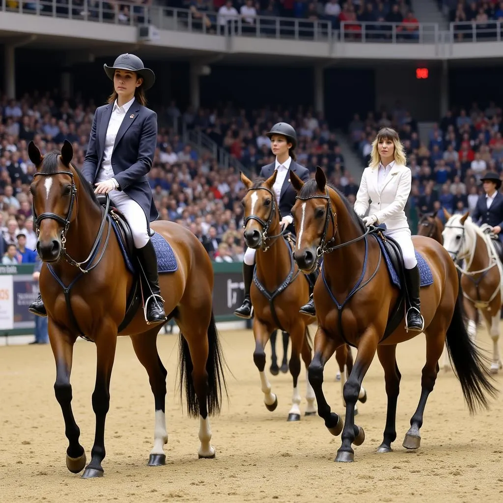 Morgan horses competing in a variety of disciplines at the Tri-State Morgan Horse Show