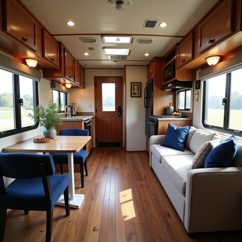 Two Horse Living Quarters Trailer Interior - Living Area