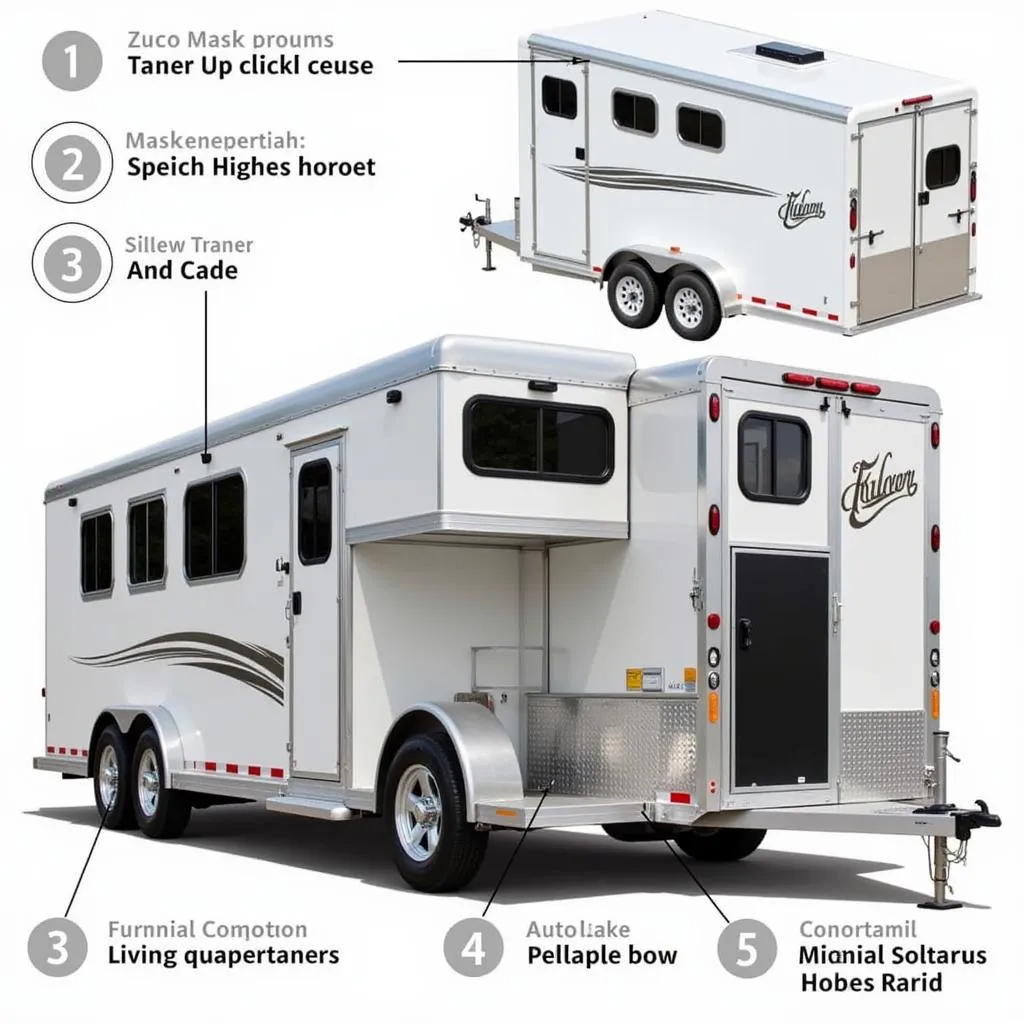 Two horse trailer with living quarters exterior design