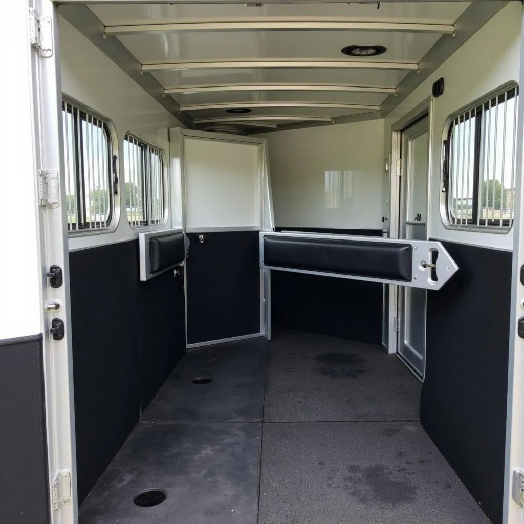 Two horse trailer with living quarters horse compartment