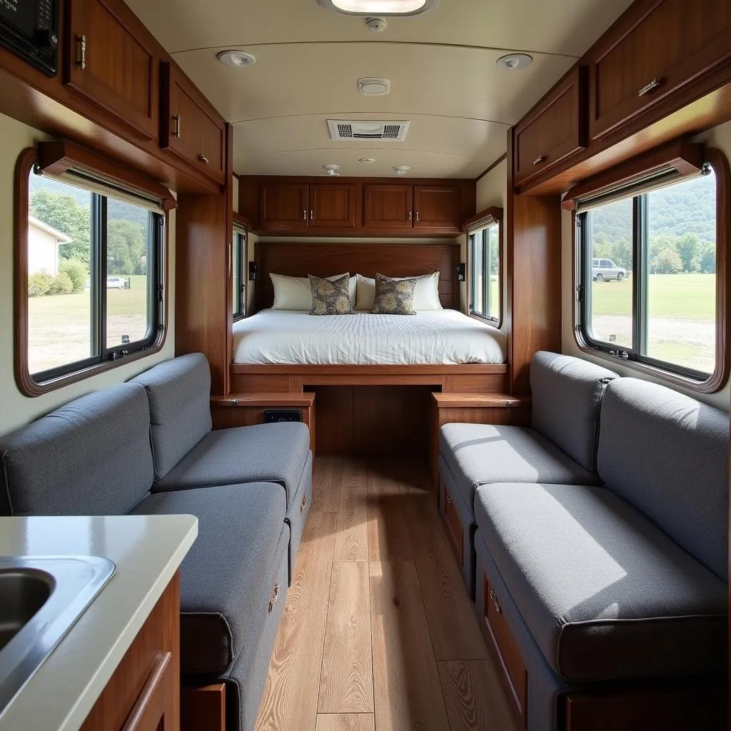 Two horse trailer with living quarters interior living space