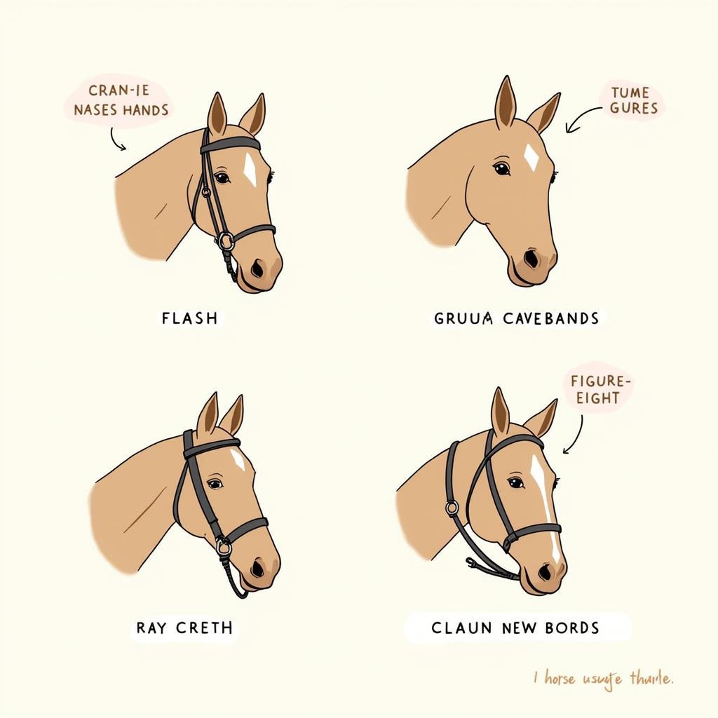 Different Horse Cavessons