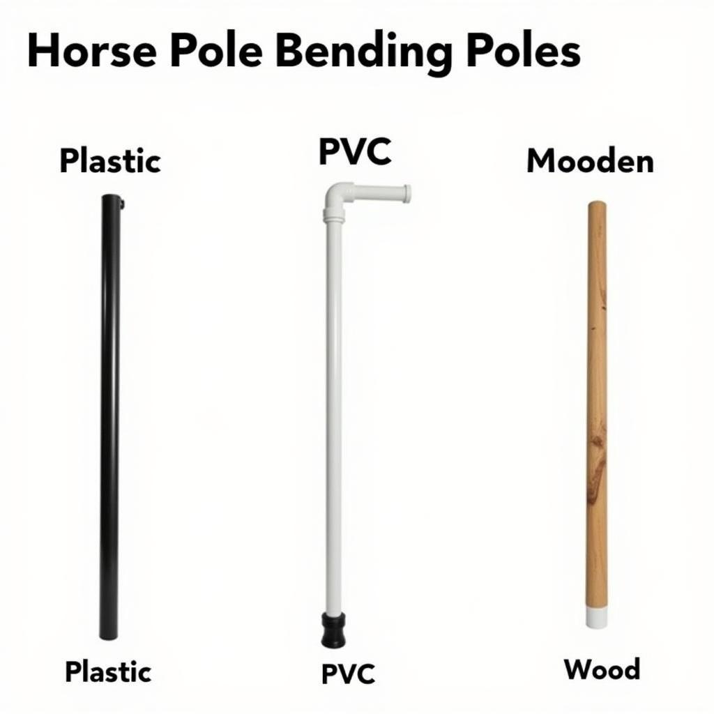 Different types of horse pole bending poles