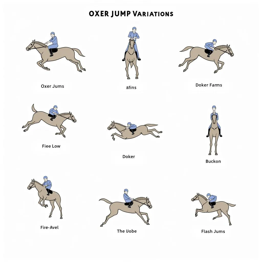 Various Types of Oxer Jumps in Showjumping