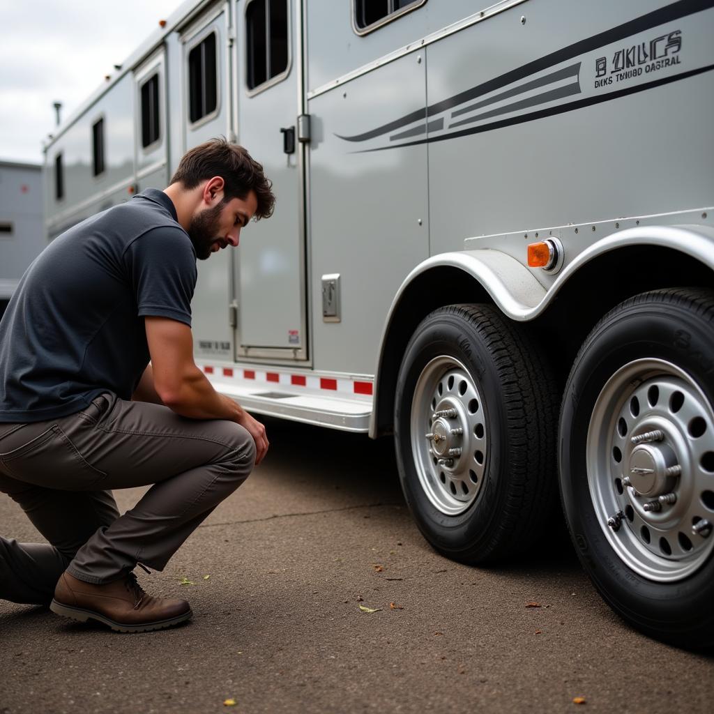 Inspecting a Used 7 Horse Trailer