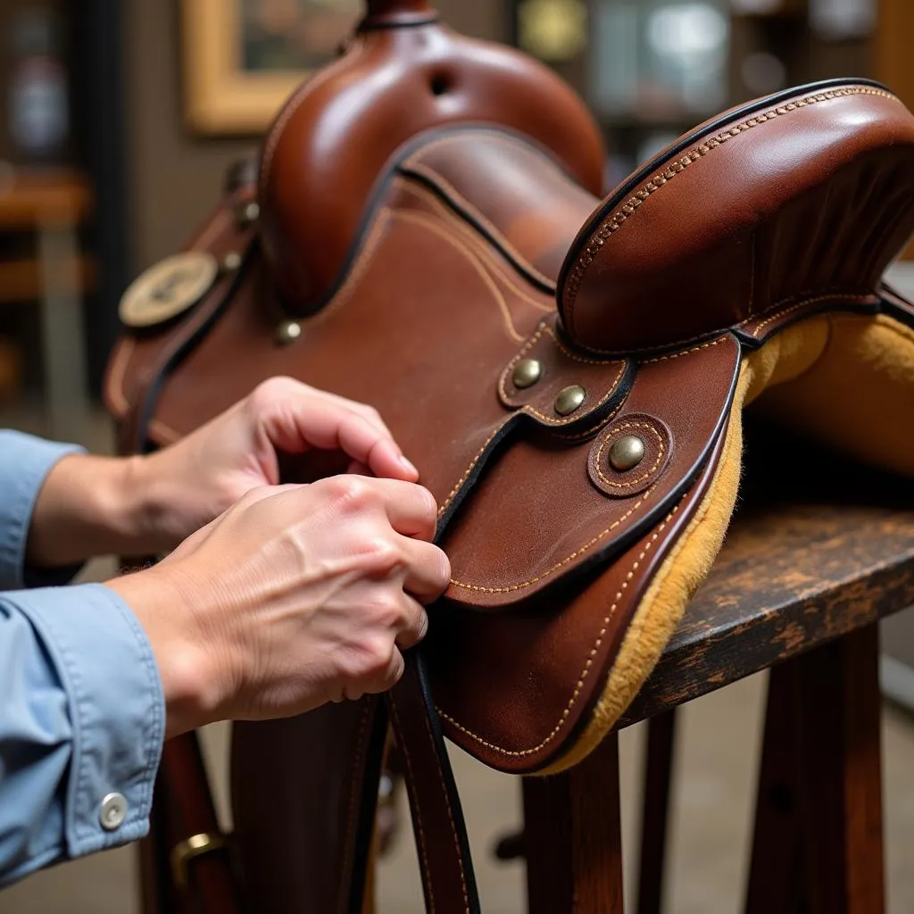 Inspecting a Used Leather Saddle