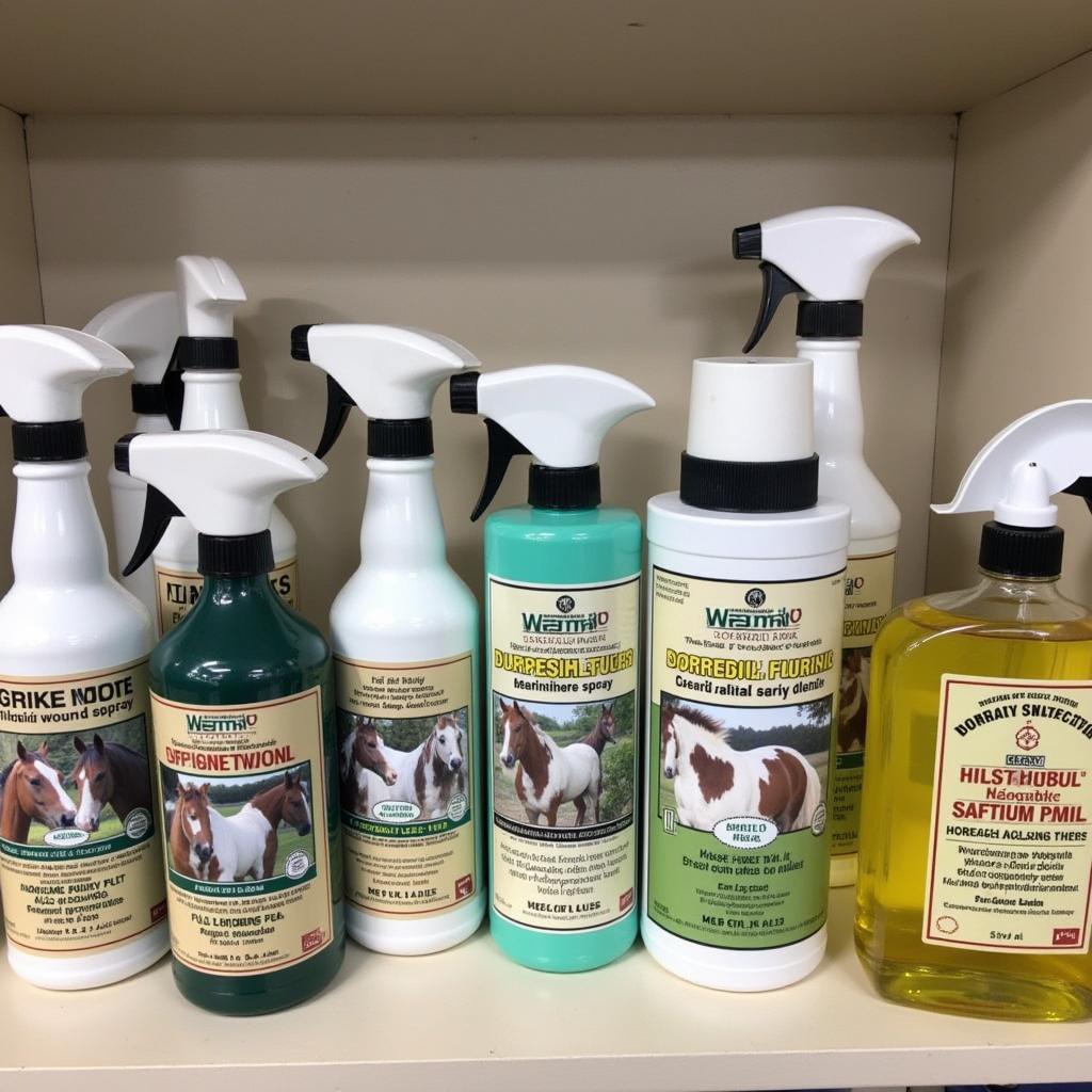 Horse Wound Sprays on a Shelf