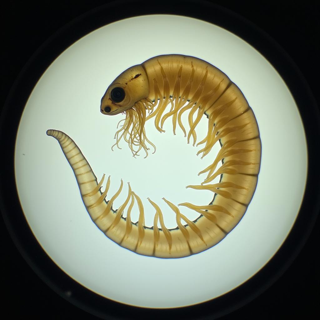 Microscopic view of Strongyloides westeri, the threadworm commonly found in horses.